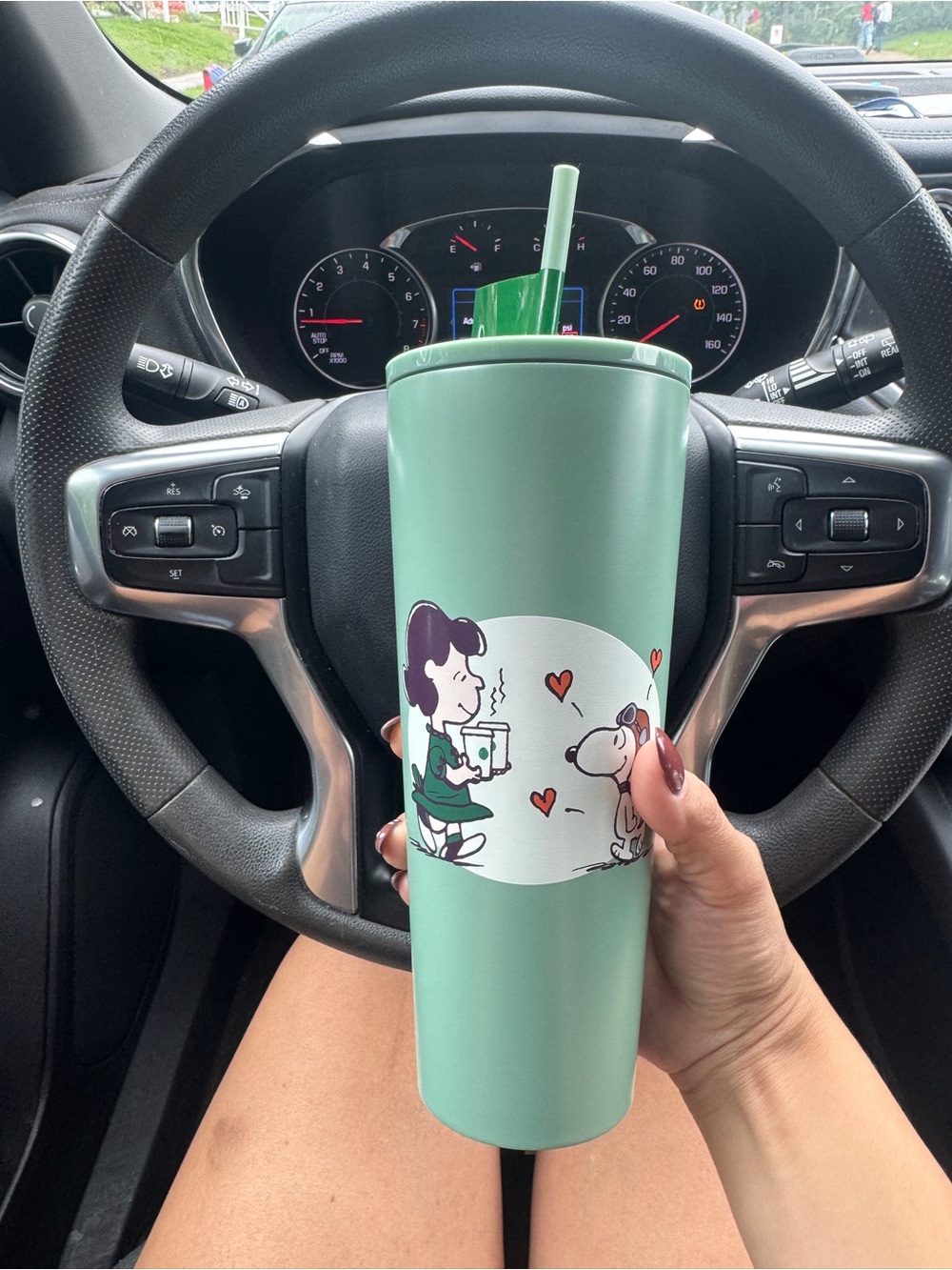 Starbucks Mint Green Snoopy Tumbler with Straw